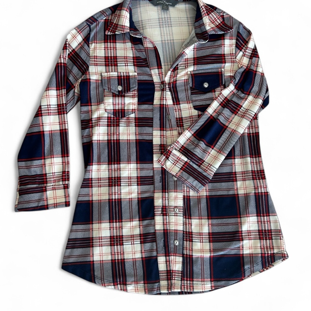 Market & Spruce Red and Blue Plaid Shirt